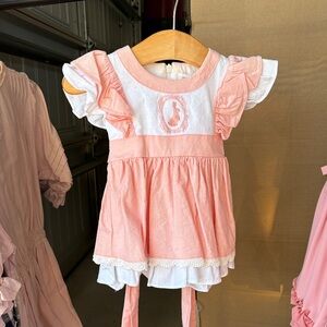 Pink and White Kids Formal Dress